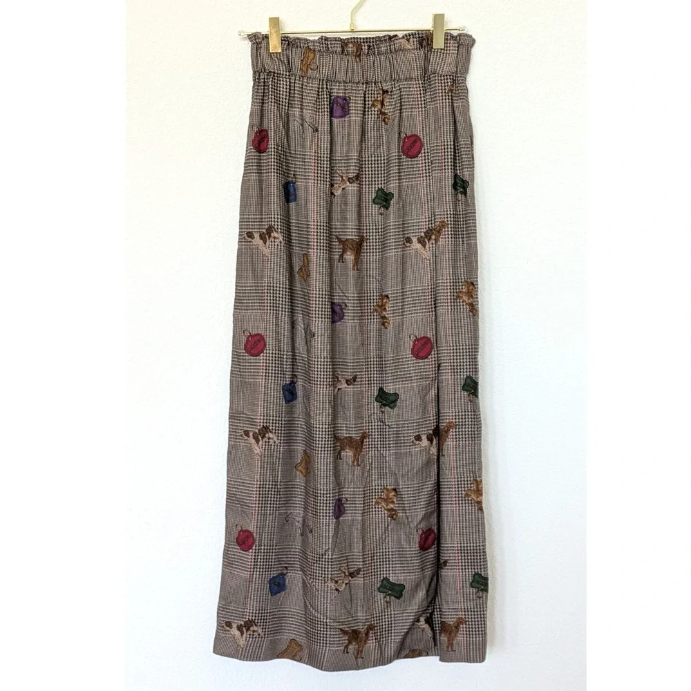 VTG Traditional Trading Co Novelty Dog Plaid Skirt Set 12 USA 90s Houndstooth